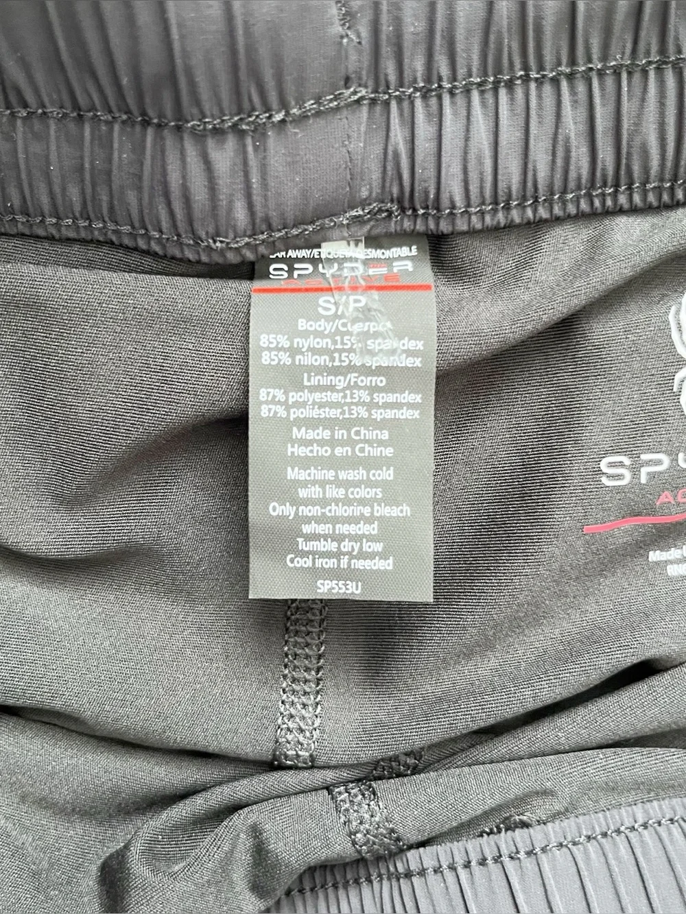 SPYDER Men's Black Performance 2-in-1 Running Shorts Size Small